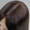 Toppers 100% Remy Human Hair Topper For White Women Natural Looking Base Dark Brown Color Straight Style For Thinning Hair