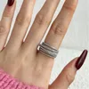 Vintage Stacking Diamond Designer Ring for Woman Party 925 Sterling Silver Women Rings 5a Zirconia Luxury Jewelry Daily Outfit Travel Beach Dating Presentlåda Storlek 6-9