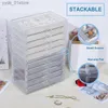 Sieraden Dozen Smart Organizer 5 Layer Drer Plastic Sieraden Doos Fluwelen Oorbel Display Houder voor Oorbellen Ring Ketting L240323