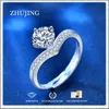 100% äkta 925 Sterling Silver Princess Crown Rings Prong Seting 1CT VVS1 D Color Moissanite Diamond Jewelry