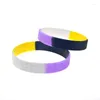 Bracciale rigido da 50 pezzi sottosezione colore giallo nero viola e bianco Bracciale in silicone Pride