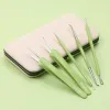 Tool Brainbow 5pcs/Box Best Blackhead Extractor Tool Set Stainless Acne Needle Pimple Tweezers Blackhead and Comedone Acne Extractor