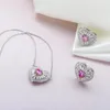 スタッドイヤリングシーキー925スターリングシルベピンクモイサナイトスタッド女性用イヤリング1.6ct Dカラーハートカットスパークリングパーティーファインジュエリー