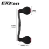 Bobinas EKFan Preto EVA Knob com Length121mm 8 * 5mm Buraco Fibra de Carbono Pesca Reel Handle para Baitcasting Fishing Reel Rocker