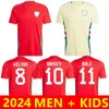 2024 Waless Euro Cup Milli Takım Futbol Forması Wilson Ramsey Bale 24 25 Balya Futbolu Tam Set Ev Kırmızı Uzak Sarı Erkekler Üniforma Brooks Johnson