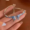 Charm Bracelets Fashion Dreamy Fantasy Blue Butterfly Bracelet Female Exquisite 2024 Fairy Temperament Versatile Hand Jewelry Gifts