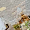 Curtain 1PC White Lace Valance Short For Kitchen Sheer Drape Small Window Porch Cabinet Home Decoration #E