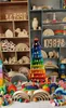 Sorting Nesting Stacking toys Childrens wooden rainbow arch stacker pink building blocks semi-circular ball boards unpainted stacking 24323