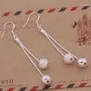 Pendientes colgantes AE323 joyería de moda de ley doble globos colgantes /cgsakxza Aquajiba Color plata