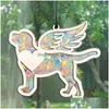 Décorations de jardin Memorial Pet Sunshine Catcher Wings Fenêtre Sun Light Dog Modeling Design Outil de décoration pour arbre mur Drop livrer Dhhin