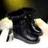 Stivali Salu 2020 Nuove donne stivali stivali da neve caldi inverno signore in stile dolce vitello botas donna donna rotonda di pizzo piatto scarpe