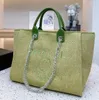 Bolsas de praia de luxo Carta CC Totes Bolsa Bordada Marca Ch Designer Mulheres Moda Canvas Saco de Noite Bolsas Femininas Grandes Compras Grande Capacidade Senhoras Hbab