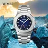 New trendy lunar dial mens watch waterproof and fashionable business steel band quartz watch