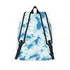 Borse portaoggetti Zaino Tie Dye Sky Blue per uomo Donna Casual High School Lavoro Daypack College Canvas Gift