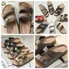 GAI cork slippers for external wear cross-border large-sized foreign trade sandals and slippers one word double button beach shoes Haken shoes COOL lightweight