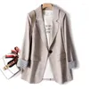 Garnitury damskie 2024 Fashion Business Solid Blezer Work Office długie rękawowe sprężyn Spring Casual Coat Kurtka Koreańska