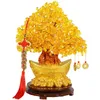 Lucky Money Tree Chinese Gold Ingot Crystal Fortune Tree Ornament Bogactwo Home Office Table Dekoracja stołowa rzemiosło 240315