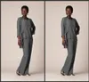 2020 Grey Chiffon Formal Pant Suits For Mother Groom Dresses Evening Wear Long Mother of the Bride Dresses With Jackets Plus Size 2573949