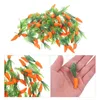 Flores decorativas 60 peças vegetais artificiais simulados de cenoura para festa mini cenouras artesanato simulação de vegetais enfeites quebra-cabeça