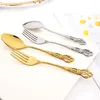 Dinnerware Sets Vintage Cutlery Set Knife Dessert Fork Spoon Ice Cream Stainless Steel Flatware Western Kitchen Tableware