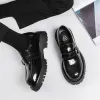 Laarzen mannen haruku Koreaanse stijl streetwear business casual dik platform echte lederen bruiloft loafers schoenen mannelijke lederen schoenman man