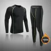 Stiefel Männer schwarze Ski -Unterwäsche Set Winter Sport Schnell trocken Thermal Unterwäsche Ski Kleidung Sportbekleidung Winter lang Johns für Männer