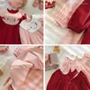 Mädchen Kleider Vintage Chic Blumenstickerei Mädchen Kleid Herbst Kinder Puppenkragen Schleife Flauschige Prinzessin