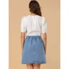 Allegra K Women's Denim Skirts Summer A-line Short Button Down Jean Skirt