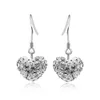 Stud Earrings Fashion Party For Women Crystal Heart-shaped Accessories Red Earing Pendientes Brincos 2024