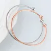 Bangle Sorte Venda Moda Simples Pulseira Abertura Rosa Banhado A Ouro Brilhante Feminino Cuff Natal Banquete Presente