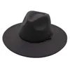 Breda brimhattar hink hattar 9,5 cm breda brim droppe topp fedoras unisex retro kvinnor filt hatt brittisk klassisk jazz mens hatt vinter och höstklänning hatt 24323