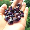 Chandelier Crystal Top Quality 100pcs Violet Color 14MM Glass Octagon Beads In One Hole Light Accessories DIY Curtain Supplies