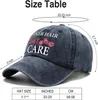 Ball Caps Biker Hair Don't Care Distressed Washed Blue Baseball Cap Vintage Adjustable Cotton Retirement Gift For Women