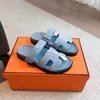 Damesfashion chypre designer sandalen comfort kalfsleer sandalen canvas slippers peuterschaar leer in bruin en blauw zomer strand schoenen 35-42