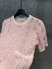 2025 Luxus Marke frauen Pullover 3 Farbe Frauen Oansatz Kurzarm Stricken aushöhlen Pullover Sommer Süße Casual Dame Design strickwaren