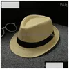 Party Hats Fashion Elegant Solid Felt Fedora Hat Band Wide Flat Brim Jazz Stylish Trilby Caps Knight 300Pcs T1I1932 Drop Delivery Home Dhjv3