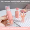 4pcs/set 4 in 1 Telescopic Makeup BrushポータブルトラベルメイクアップブラシセットアイシャドウルーズパウダーミニメイクアップブラシビューティーツールE0SB＃