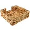 Baskets Water Hyacinth Storage Basket Desk Tray Rectangular Wicker Baskets Grass Bedroom Organizer