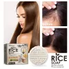Produtos naturais shampoo de arroz sabonete anti perda de cabelo promove o crescimento do cabelo couro cabeludo limpo nutrir reparação cabelo cacheado seco e danificado sabonete artesanal 100g
