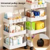 Scaffali Carrello portaoggetti a 3/4 strati Scaffale per articoli da toeletta con ruota Snack Bevande Organizer Carrello Camera da letto Accessori per la cucina