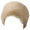 Bérets une pièce capuche chapeau moelleux fausse fourrure hiver femme avec forme de dôme coupe-vent chaud extérieur casquette pour dame confortable protection de l'oreille