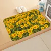 Carpets Sunflower Carpet Floor Mat Doormat Creative Decoration Non-Slip Welcome Home Flannel Rug