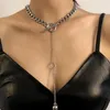 Chaînes à la mode Boho réglable Long collier chaîne arrière pour les femmes Wed tempérament lourd lien Punk tour de cou poitrine cou bijoux cadeau