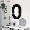 Marrmari espelho de banheiro estilo nórdico, decoração de parede, corredor, sala de estar, quarto, vaidade criativa, comprimento total 240322