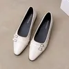 Casual Shoes Spring 2024 Women's Flats Pointed Toe Slip-on Leather Plus Size Woman Zapatos Para Mujeres