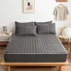 Ensembles Housse de matelas matelassée épaisse gris foncé, couvre-lit doux et lavable, drap-housse respirant, Queen King, couvre-lit pleine taille, linge de lit