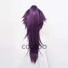 Wigs Shihouin Yoruichi Cosplay Wigs Hightemperature Fiber Synthetic Hair Purple Mixed Long Chip Ponytail + Wig Cap