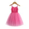 Robes de fille 2023 Été Mignon Fille Princesse Robe Enfants Sans Manches Sheer Vêtements Enfants Fête D'anniversaire Vista Enfants Pâques Tutu Vêtements 24323