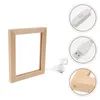 Cornici Glowing Po Frame Supporto creativo Desktop Wedding Fashion LED Home Display Immagine luminosa in legno