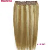 Stück Chocala 20"28" 1-teiliges Set, 200 g, maschinell hergestelltes Remy-Haar, einteiliges Set mit 5 Clips in 100 % brasilianischen Echthaarverlängerungen